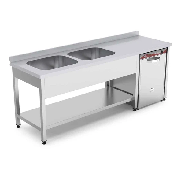 Empero EMP.E.71885-2EMT-L 2 Evyeli Alt Raflı Tezgah Sol 180*70*85 Makina Girişli - 1