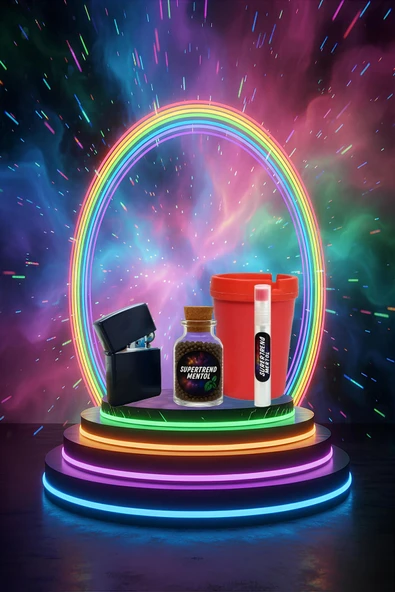 Mentol Topu 1000 Adet Böğürtlen Mentol 1 Adet Apliaktör, Zippo Çakmak ve Küllük Hediye