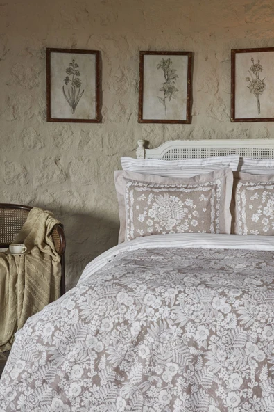 Harmonie %100 Pamuk Tek Kişilik Nevresim Takımı Bej - Resim 3