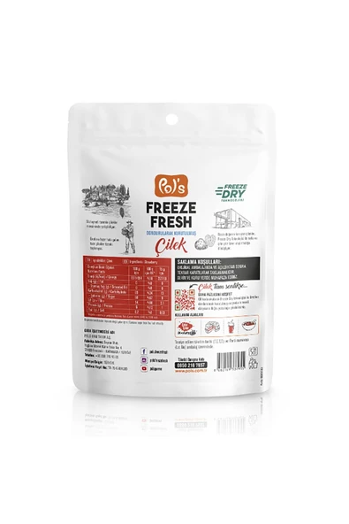 POL'S FREEZE FRESH ÇİLEK 15 G X 3 ADET DONDURULARAK KURUTULMUŞ MEYVE - 3