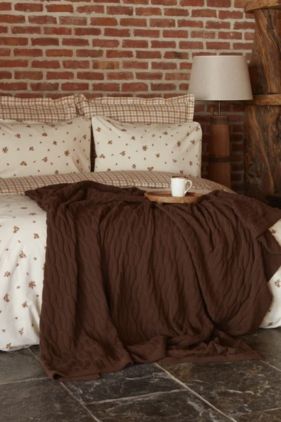 Lisa Çift Kişilik Nevresim Battaniye Takımı Kahve - 10