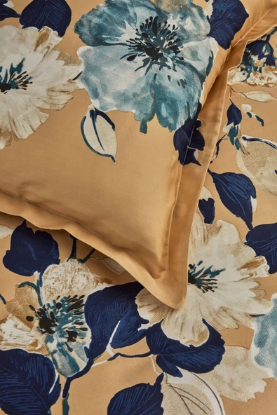 Karen %100 Pamuk Çift Kişilik Saten Nevresim Takımı Bej - Resim 8