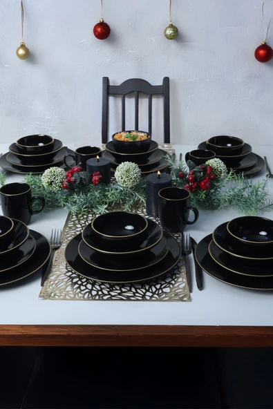 Keramika Ege Siyah Gold Yemek Takımı 30 Parça 6 Kişilik - 3