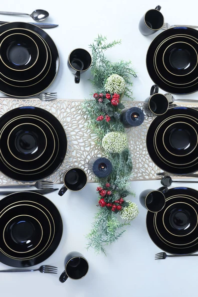 Keramika Ege Siyah Gold Yemek Takımı 30 Parça 6 Kişilik - 5