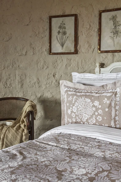 Harmonie %100 Pamuk Tek Kişilik Nevresim Takımı Bej - Resim 4