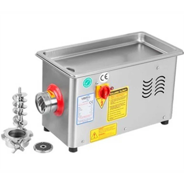 Viber VHE.EKN.12M - Et Kıyma Makinesi 12'lik - Paslanmaz Krom Kasalı - Çelik Redüktörlü - 550W - Resim 2