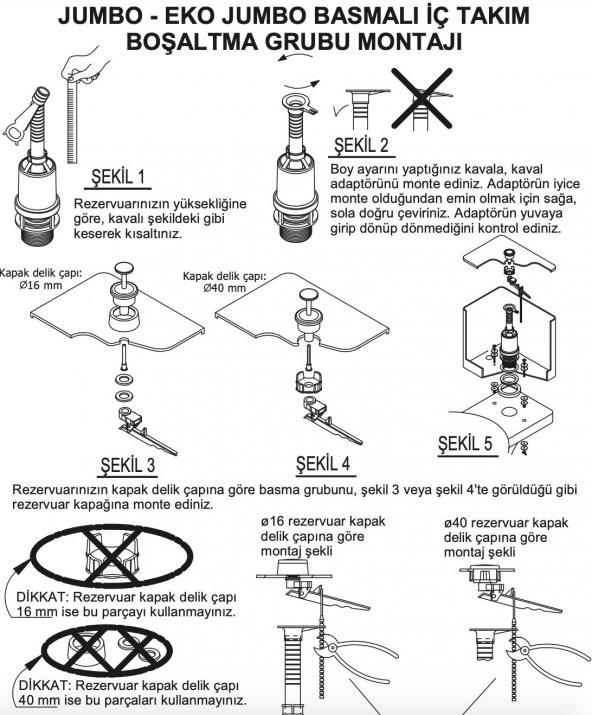 Visam Jumbo Basmalı Rezervuar İç Takım Zeplin Flotörlü 609-001 - 4