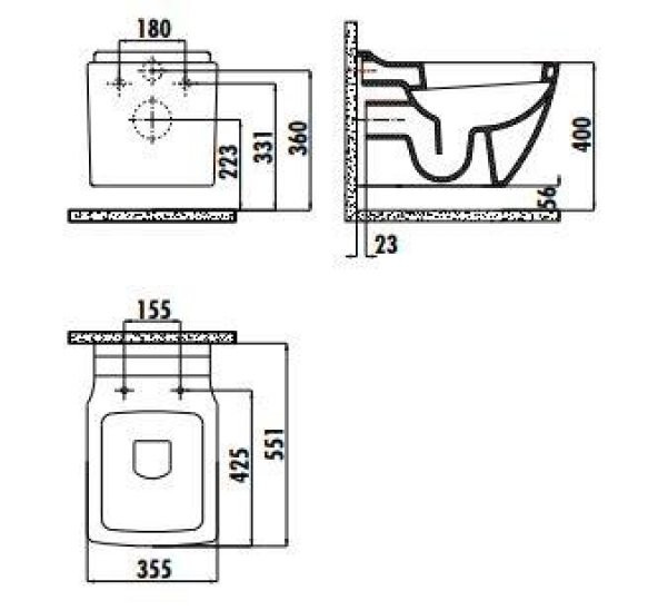 Creavit Trend Asma Klozet TP324 Kapak Hariç - 2