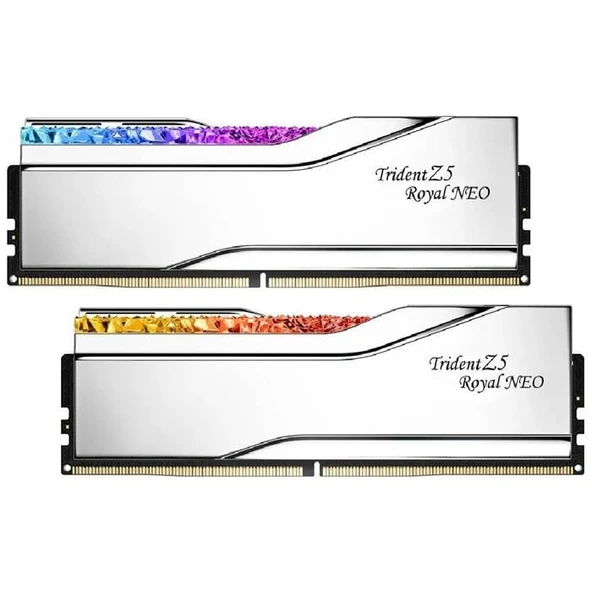 F5-6000J2636H16GX2-TR5NS GSKILL TZ5 Royal Neo Silver RGB DDR5-6000Mhz CL26 32GB (2X16GB) DUAL (26-36-36-96) 1.45V AMD EXPO ürün görseli