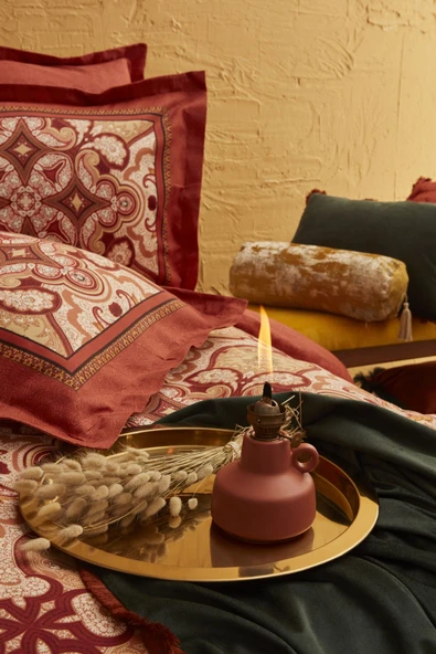 Savoy %100 Pamuk Çift Kişilik Saten Nevresim Takımı Kahve - 7