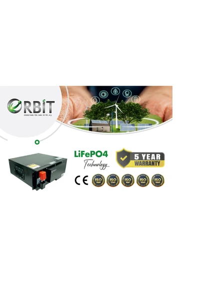 ORBİT 51.2 V 100 Ah LiFePO4 Uyumlu  Akü-High Voltage-Rack Tipi - Resim 2