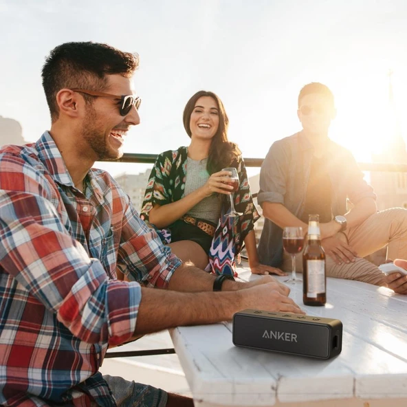 ANKER Soundcore 2 Bluetooth Hoparlör - 12W Stereo Ses - IPX5 Suya Dayanıklılık - 24 Saate Varan Şarj - Siyah - A3105 (Anker Türkiye Garantili) - 7