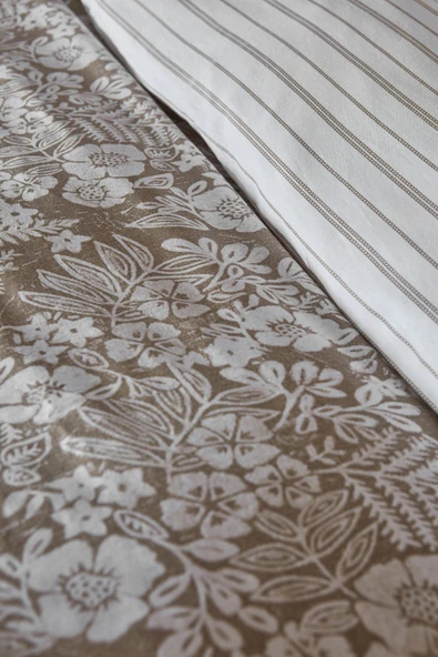 Harmonie %100 Pamuk Tek Kişilik Nevresim Takımı Bej - Resim 5