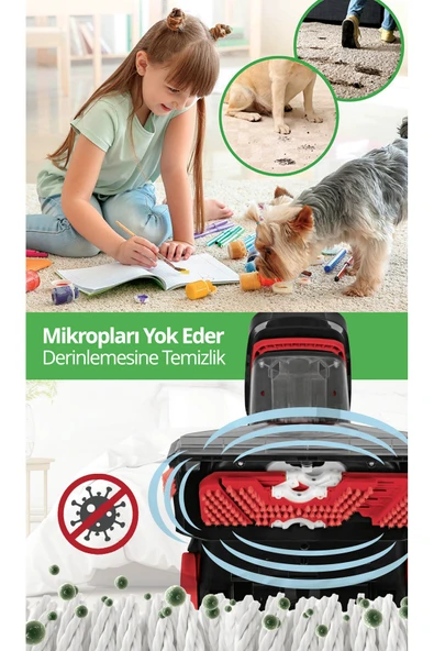 Kiwi KCC-4371 PRO Koltuk Temizleme Başlıklı Dikey Süpürge Halı ve Koltuk Yıkama Leke Çıkartma Makinesi - Resim 5