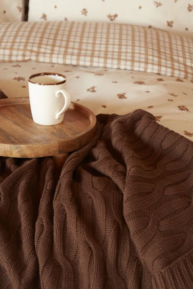 Lisa Çift Kişilik Nevresim Battaniye Takımı Kahve - 7