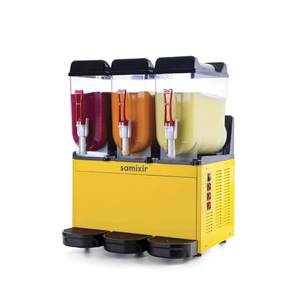 Samixir SLUSH36.Y Slush Triple-3lü ice Slush Makinesi-3x12 Litre-Sarı ürün görseli