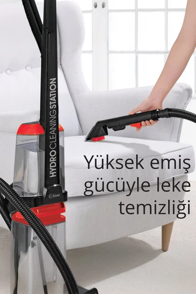 Kiwi KCC-4371 PRO Koltuk Temizleme Başlıklı Dikey Süpürge Halı ve Koltuk Yıkama Leke Çıkartma Makinesi - Resim 2