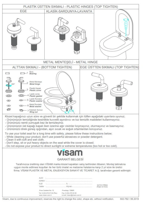 Visam İris Thermoplast Alttan Sıkmalı Klozet Kapağı 525-001 - 4
