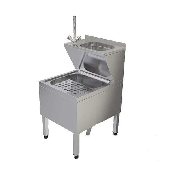 Erginoks 6EV00126 Erginoks Paspas Yıkama Evyesi - 50x70x90 cm - sabun dispenserli - Resim 2