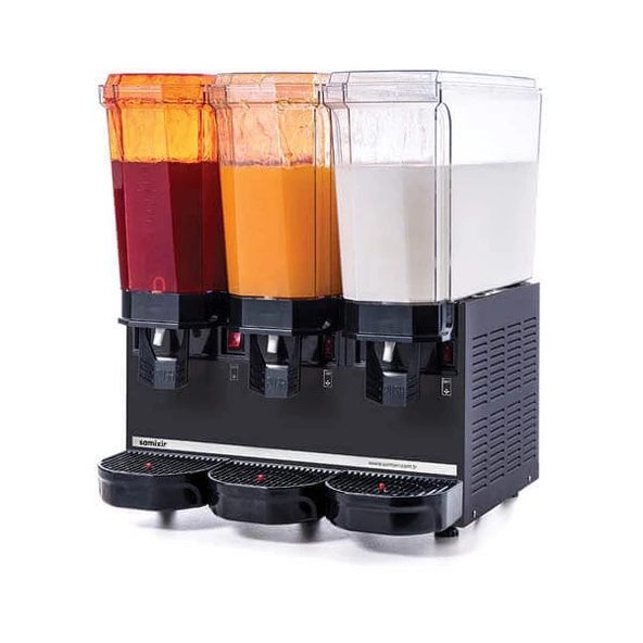 Samixir 60.SSMB Klasik Triple Soğuk İçecek Dispenseri, 20+20+20 L, Fıskiyeli-Fıskiyeli-Karıştırıcılı, Siyah ürün görseli