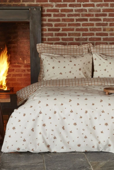 Lisa Çift Kişilik Nevresim Battaniye Takımı Kahve - 11