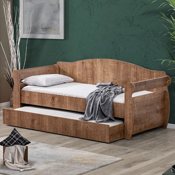 Yavrulu Karyola, Taht Yavrulu Yatak - Ceviz 1 Adet Comfort Yatak - 2