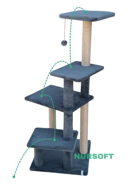 Nursoft Premium Tırmalama Tahtası Çok Katlı Uzun Büyük Boy Kedi Koltuk Tırmalama Koruyucu - Resim 5