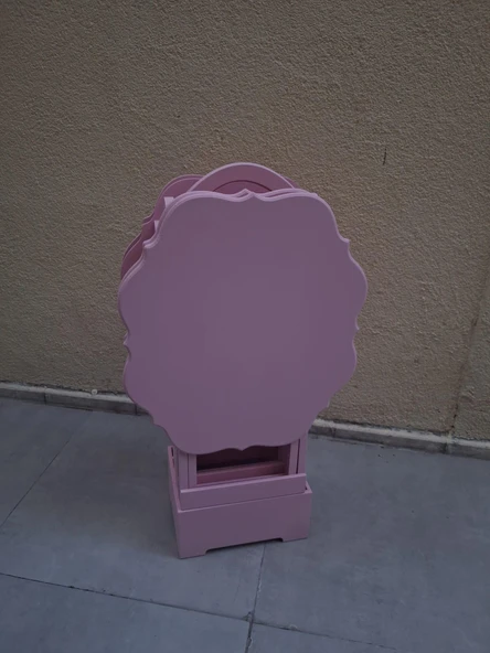 Zigon Çanta 90541 Yonca Takım Dörtlü Model Ahşap MDF Parlak Pembe Renk El Yapım - Resim 2