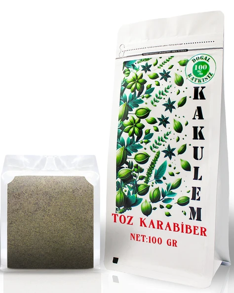 KAKULEM SERTİFİKALI Taze Çekilen Öğütülmüş Toz Karabiber 100 GR