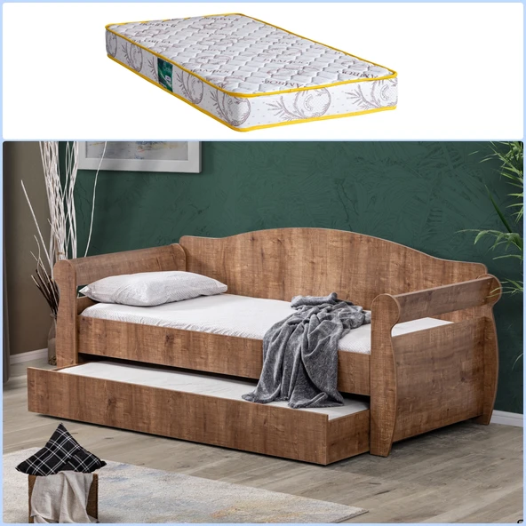 Yavrulu Karyola, Taht Yavrulu Yatak - Ceviz 1 Adet Comfort Yatak - 1