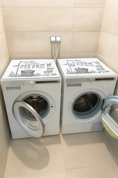 Valerine Life Çamaşır ve Kurutma Makinesi Üstü Düzenleyici Matı Örtüsü Kaymaz Sıvı Geçirmez 27CMD251011 - Resim 3