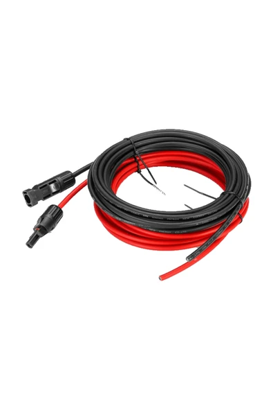 10mt Kırmızı ve 10mt Siyah 6mm Konnektörlü Çift İzolasyonlu Bakır Solar Kablo ürün görseli