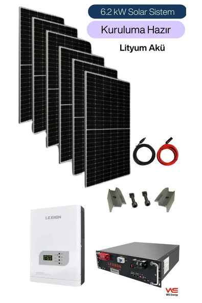 6.2 kW Lityum Akü Depolamalı Hazır Solar Paket ürün görseli