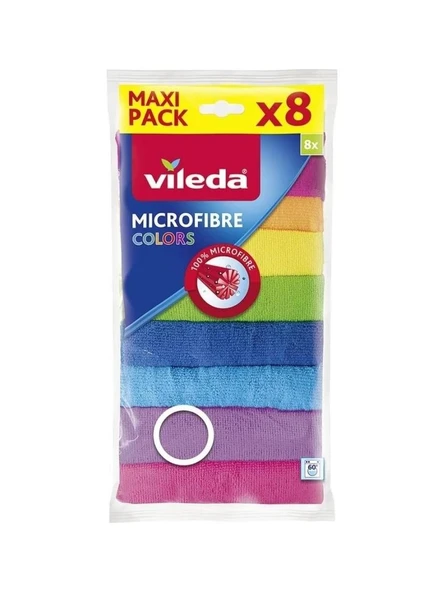 Vileda Mikrofiber Colors Temizlik Bezi 8'li Paket - 1