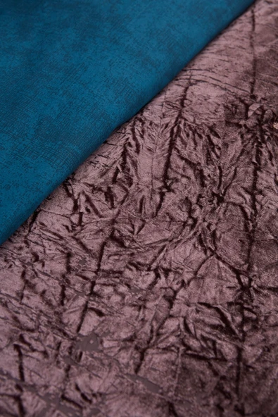 Nelda Çift Kişilik Kadife Yatak Örtüsü Gül Kurusu - Resim 5