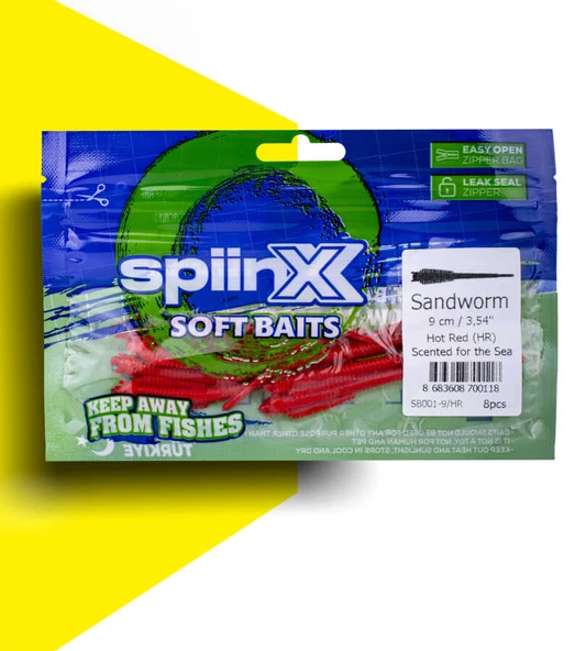 SPIINX SANDWORM SİLİKON 9CM 8P HOT RED - 3