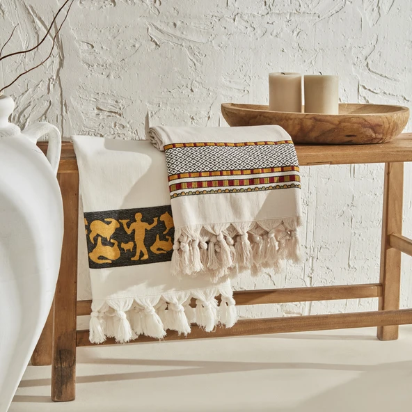 Karaca Home Arslantepe Melid Peştemal Ekru 70x140 cm - Resim 2