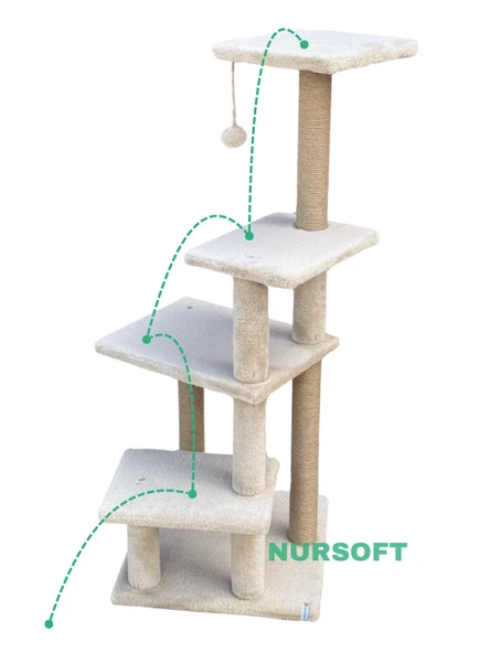 Nursoft Premium Tırmalama Tahtası Çok Katlı Uzun Büyük Boy Kedi Koltuk Tırmalama Koruyucu - Resim 5