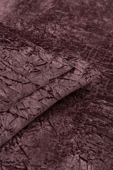 Nelda Çift Kişilik Kadife Yatak Örtüsü Gül Kurusu - Resim 3