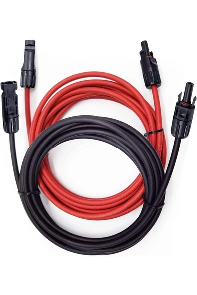 Solar Kablo 6 Mm2 Kırmızı-siyah 5+5 Toplam 10 Metre- 2 Set Mc4 Konnektörlü - Aynı Gün Kargoda ürün görseli