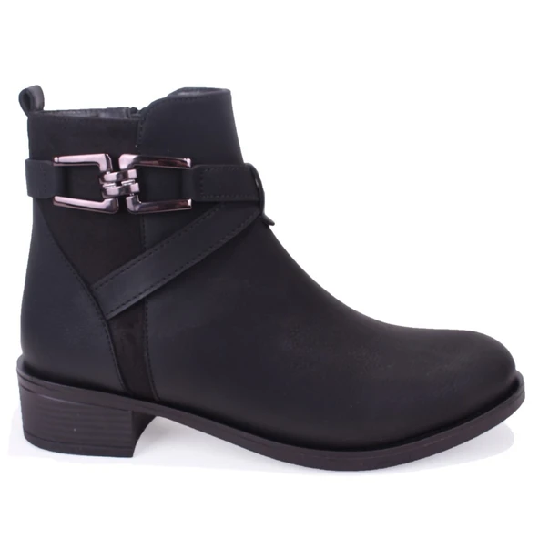 Dagoster DZA07-6822163 Siyah Günlük Düz Topuk Kadın Bot - 2