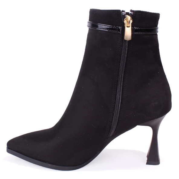 Dagoster DZA07-11332005 Siyah Süet Klasik Topuklu Kadın Bot - 3
