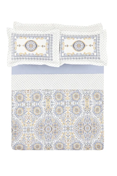 Aprika %100 Pamuk Çift Kişilik Nevresim Takımı Mavi - Resim 10