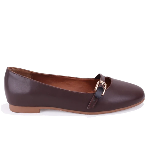 Dagoster DZA07-108526454 Kahve Günlük Babet Kadın Ayakkabı - 2