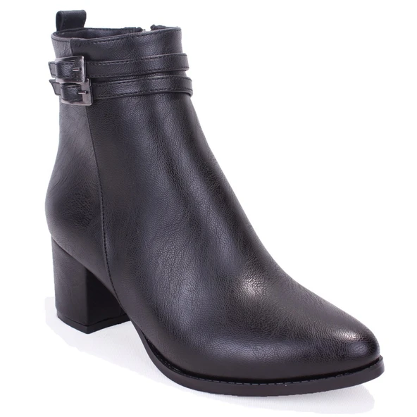 Dagoster DZA07-928975 Siyah Klasik Topuklu Kadın Bot