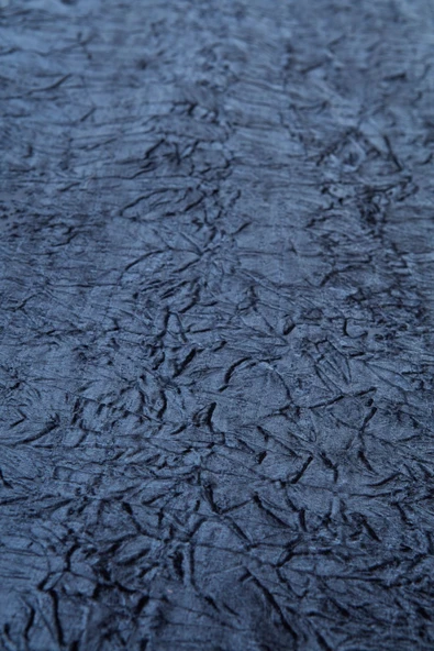 Nelda Çift Kişilik Kadife Yatak Örtüsü Lacivert - Resim 6