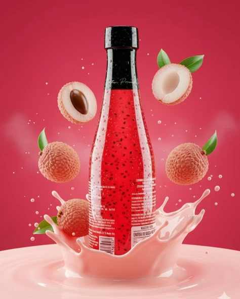 FESLEĞEN TOHUMLU LİÇİ MEYVESİ AROMALI İÇECEK 330 ML PET - Resim 2