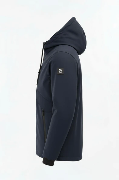 Erkek Çocuk Lacivert Outdoor Su İtici Kapüşonlu Kaban – Rüzgar Geçirmez, Hafif ve Dayanıklı - 3