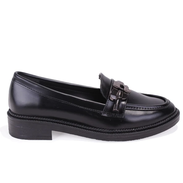 Dagoster DZA07-863705 Siyah Günlük Loafer Kadın Ayakkabı - 2