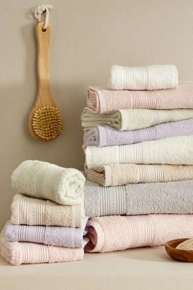 Soft Touch Pamuk 70x140 cm Havlu Offwhite - Resim 11